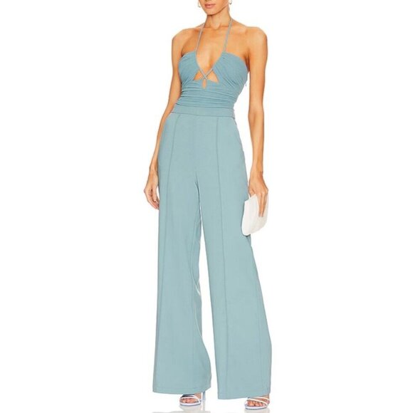 Jonathan Simkhai Pants - Jonathan Simkhai Gala Cut Out Jumpsuit in Celeste Blue Sz 4 NWT
